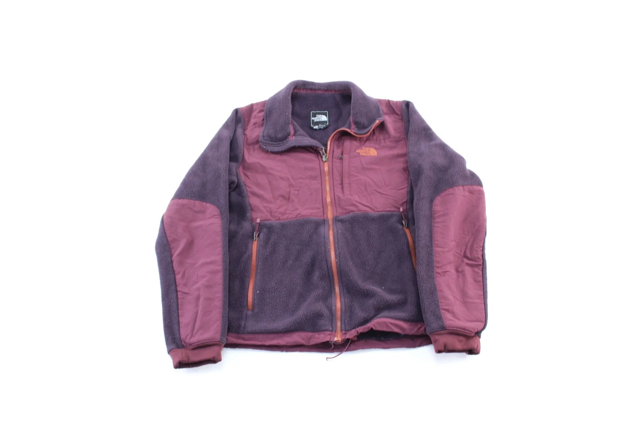 Women's The North Face Embroidered Logo Burgundy Fleece Zip Up Jacket