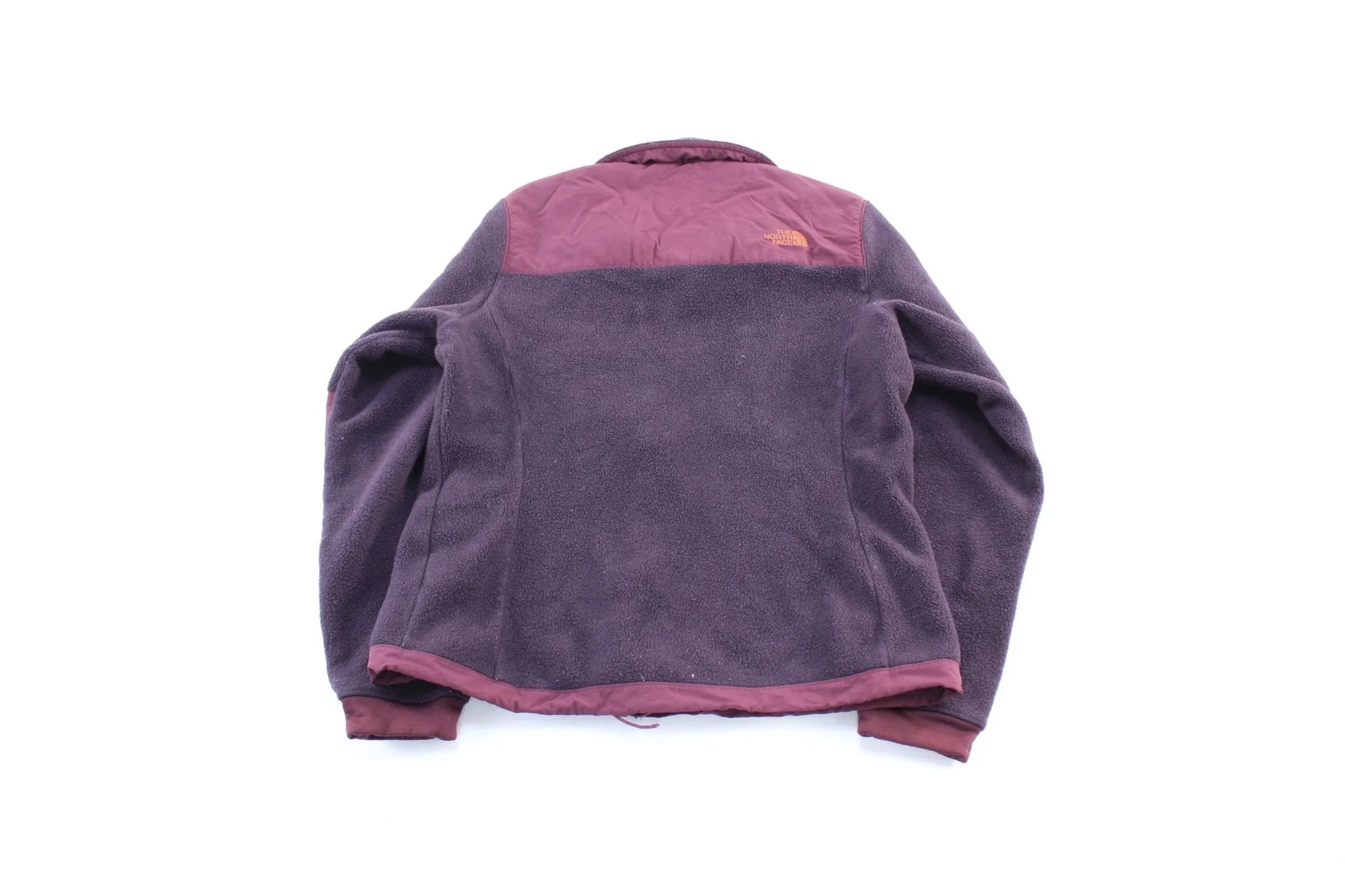 Women's The North Face Embroidered Logo Burgundy Fleece Zip Up Jacket
