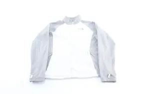 Women's The North Face Embroidered Logo White & Grey Fleece Zip Up Jacket