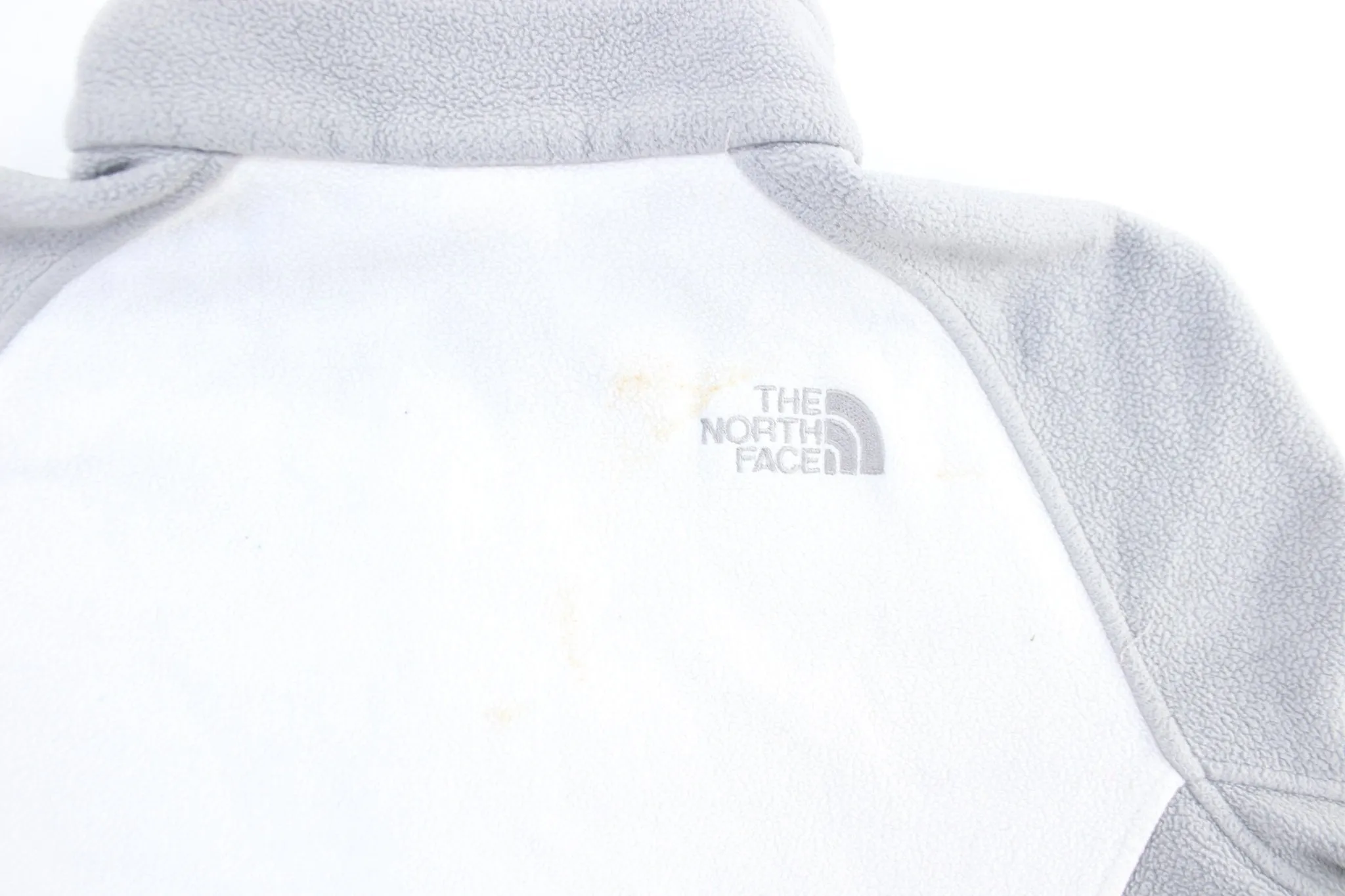 Women's The North Face Embroidered Logo White & Grey Fleece Zip Up Jacket