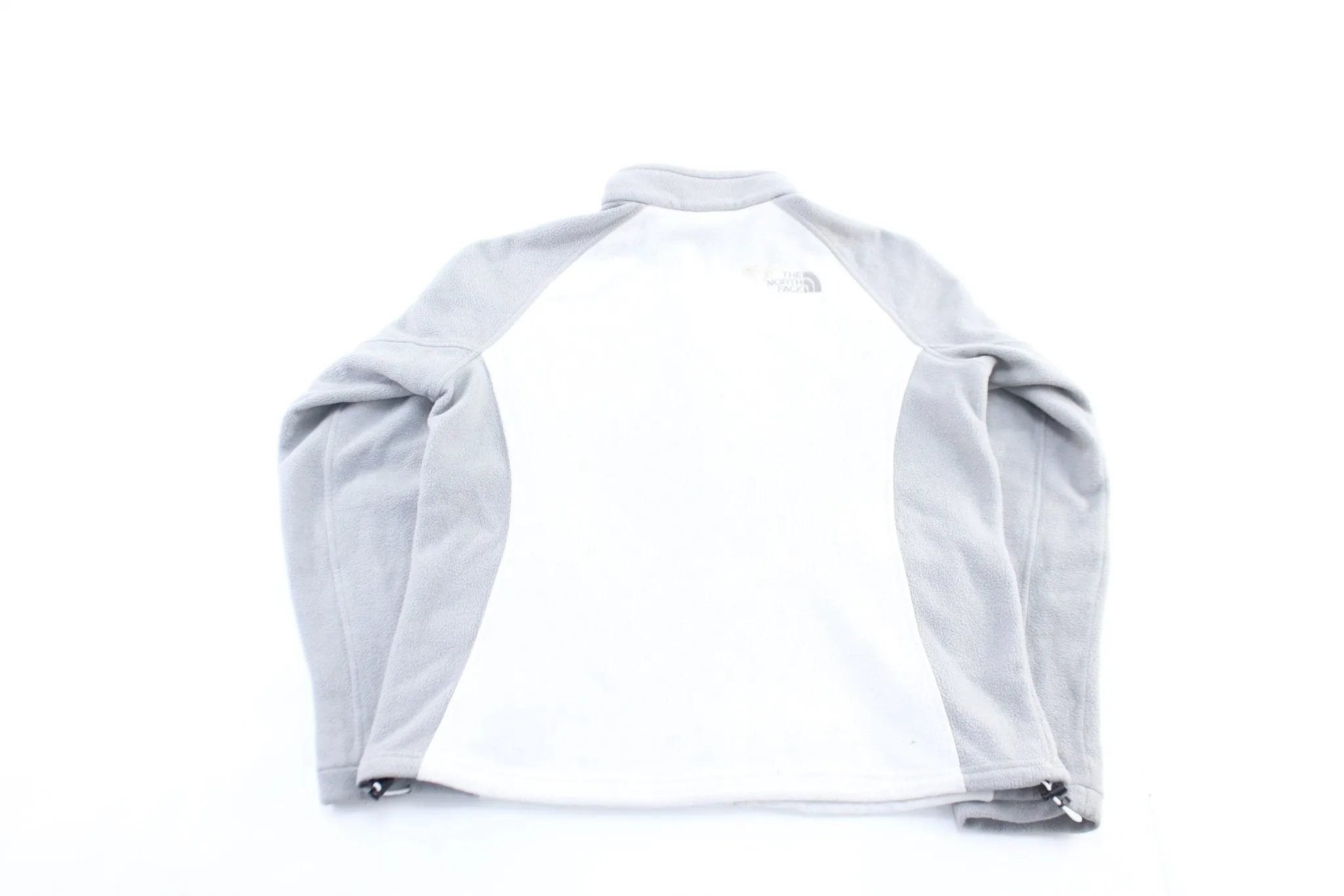 Women's The North Face Embroidered Logo White & Grey Fleece Zip Up Jacket